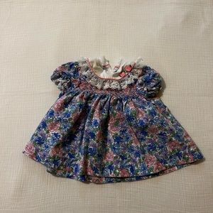 Vintage carters smocked floral dress size 6m